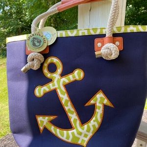 Spartina 449 Anchor Navy Tote Bag